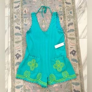 j.marie The Ripley Romper - Aqua